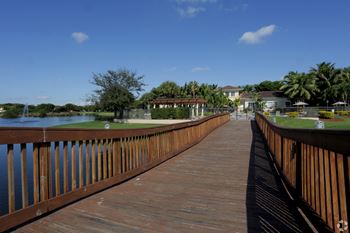 Private fishing lake with boardwalk